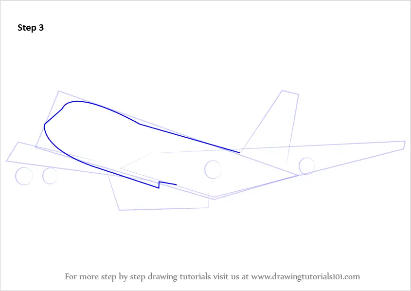 Learn How to Draw a Boeing 747 (Airplanes) Step by Step Drawing Tutorials