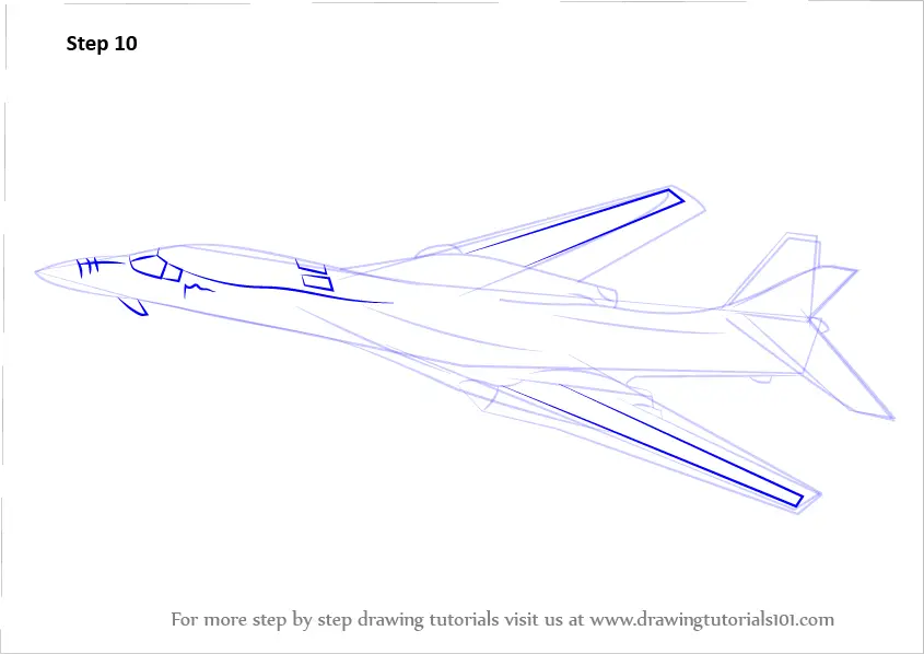 Learn How To Draw Rockwell B 1 Lancer Military Step By Step Drawing