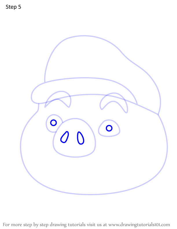 How To Draw Mario Pig From Angry Birds Pigs Angry Birds Pigs Step By