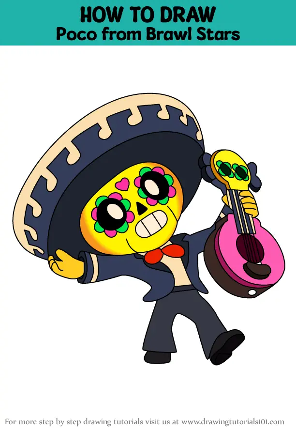 How To Draw Poco From Brawl Stars Brawl Stars Step By Step