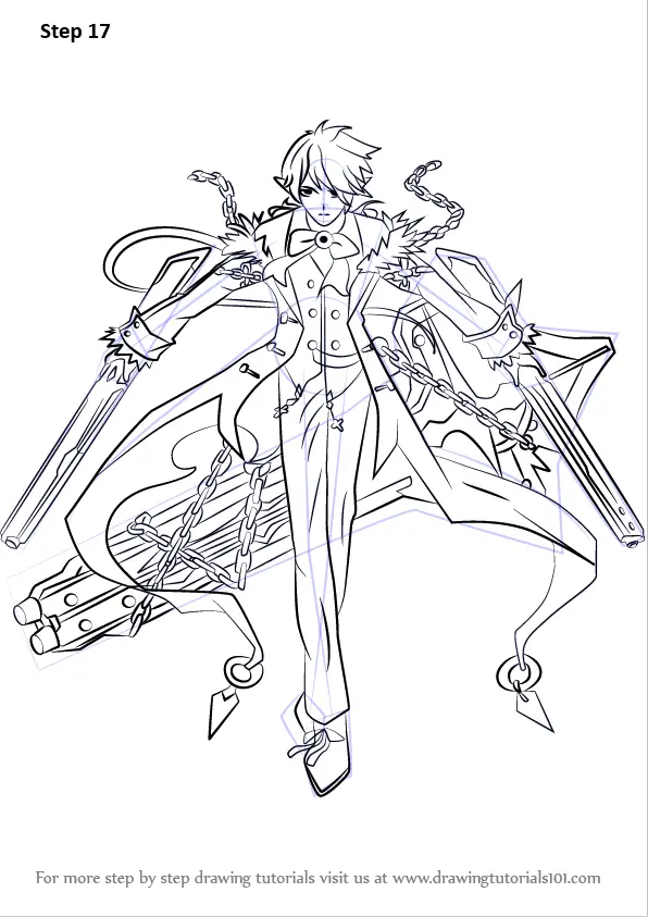 Learn How to Draw Ciel from Elsword (Elsword) Step by Step : Drawing