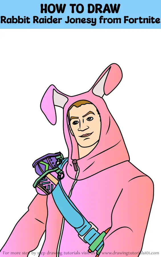 How To Draw Rabbit Raider Jonesy From Fortnite Fortnite Step By Step