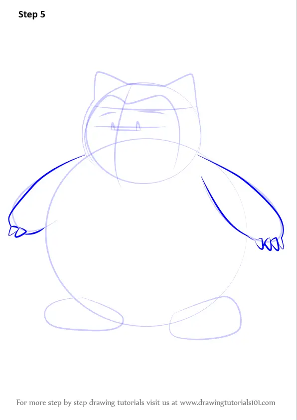 How To Draw Snorlax From Pokemon Go Pokemon Go Step By Step