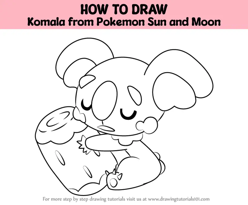 How To Draw Komala From Pokemon Sun And Moon Pok Mon Sun And Moon