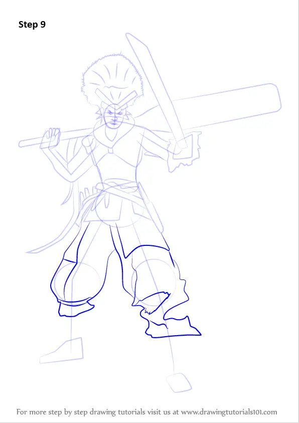 How To Draw Miyamoto Musashi From Sengoku BASARA Sengoku BASARA Step