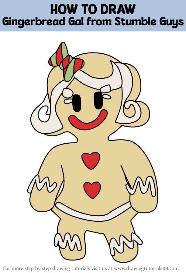 How To Draw Gingerbread Gal From Stumble Guys Stumble Guys Step By