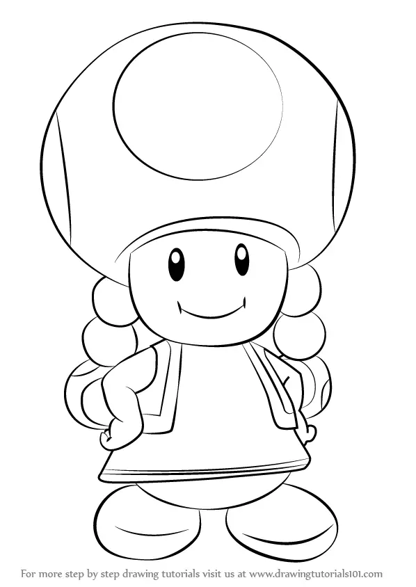 Learn How To Draw Toadette From Super Mario Sketch Coloring 