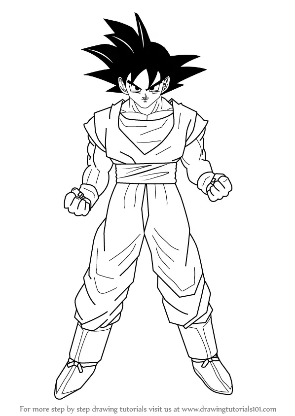 Learn How To Draw Goku From Dragon Ball Z Doraemon Step By Step Drawing Tutorials