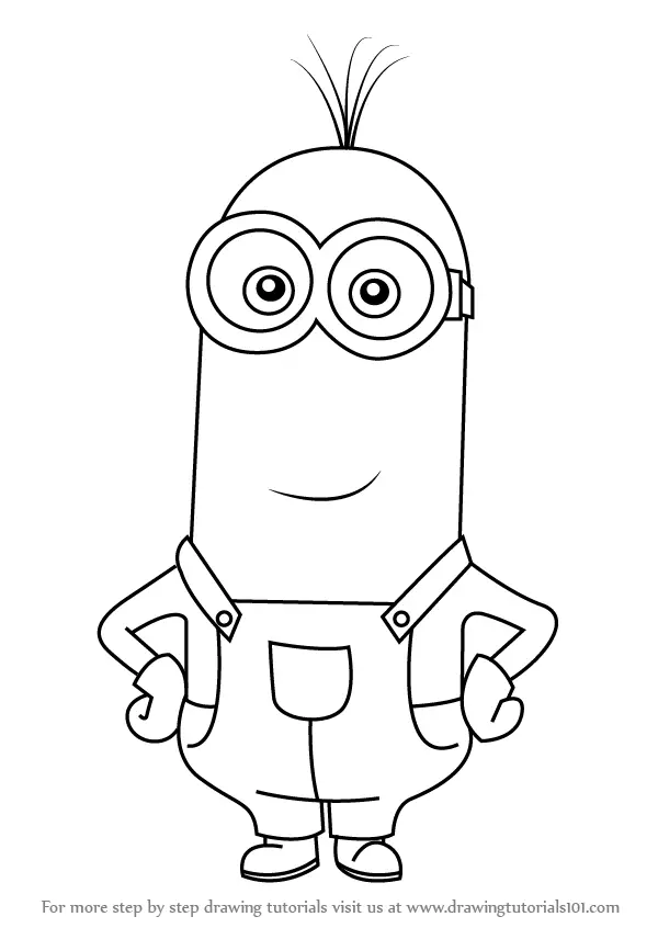 Learn How to Draw Kevin from Minions Minions Step by Step  Drawing  Tutorials