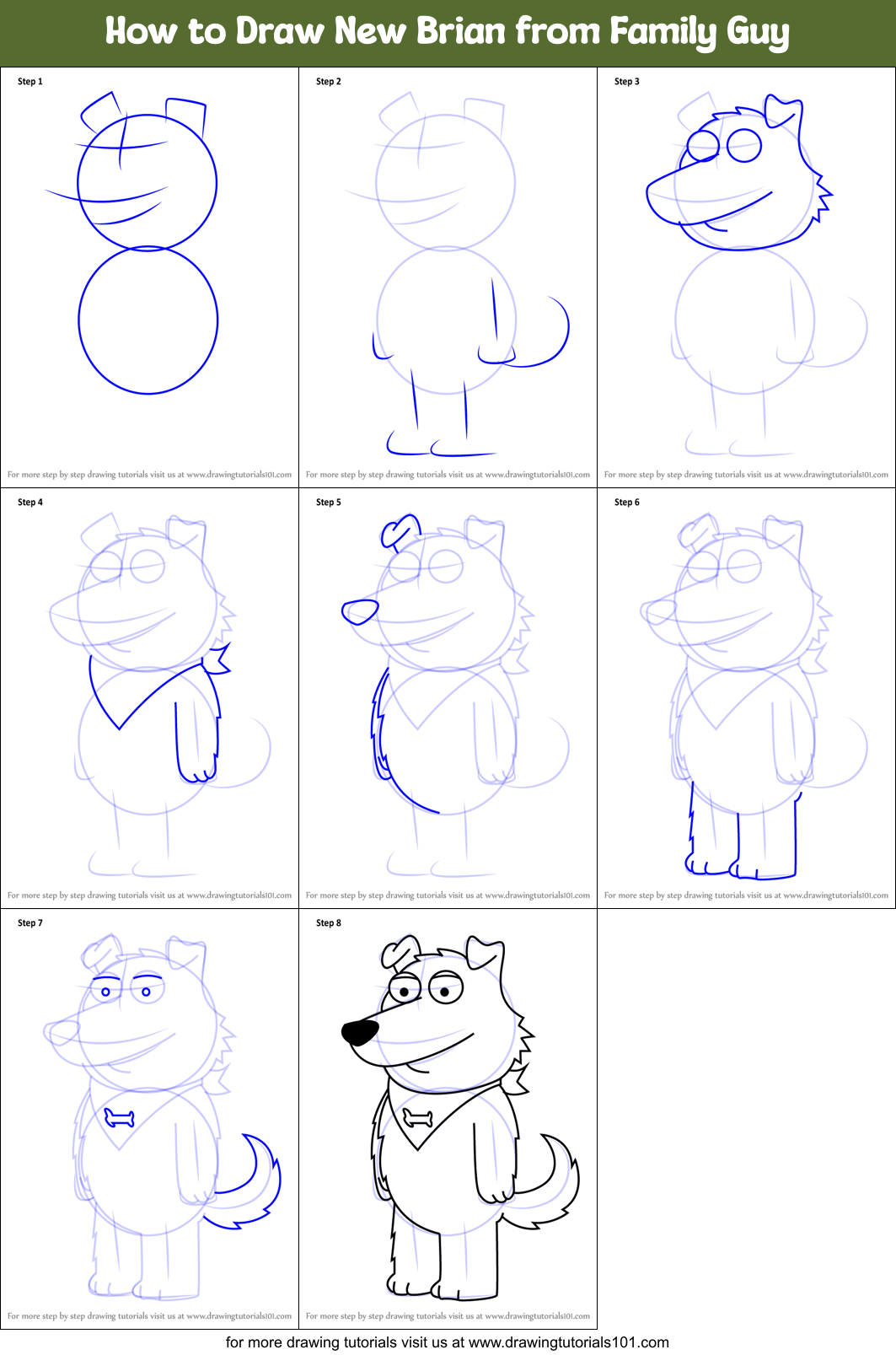how to draw family guy characters step by step