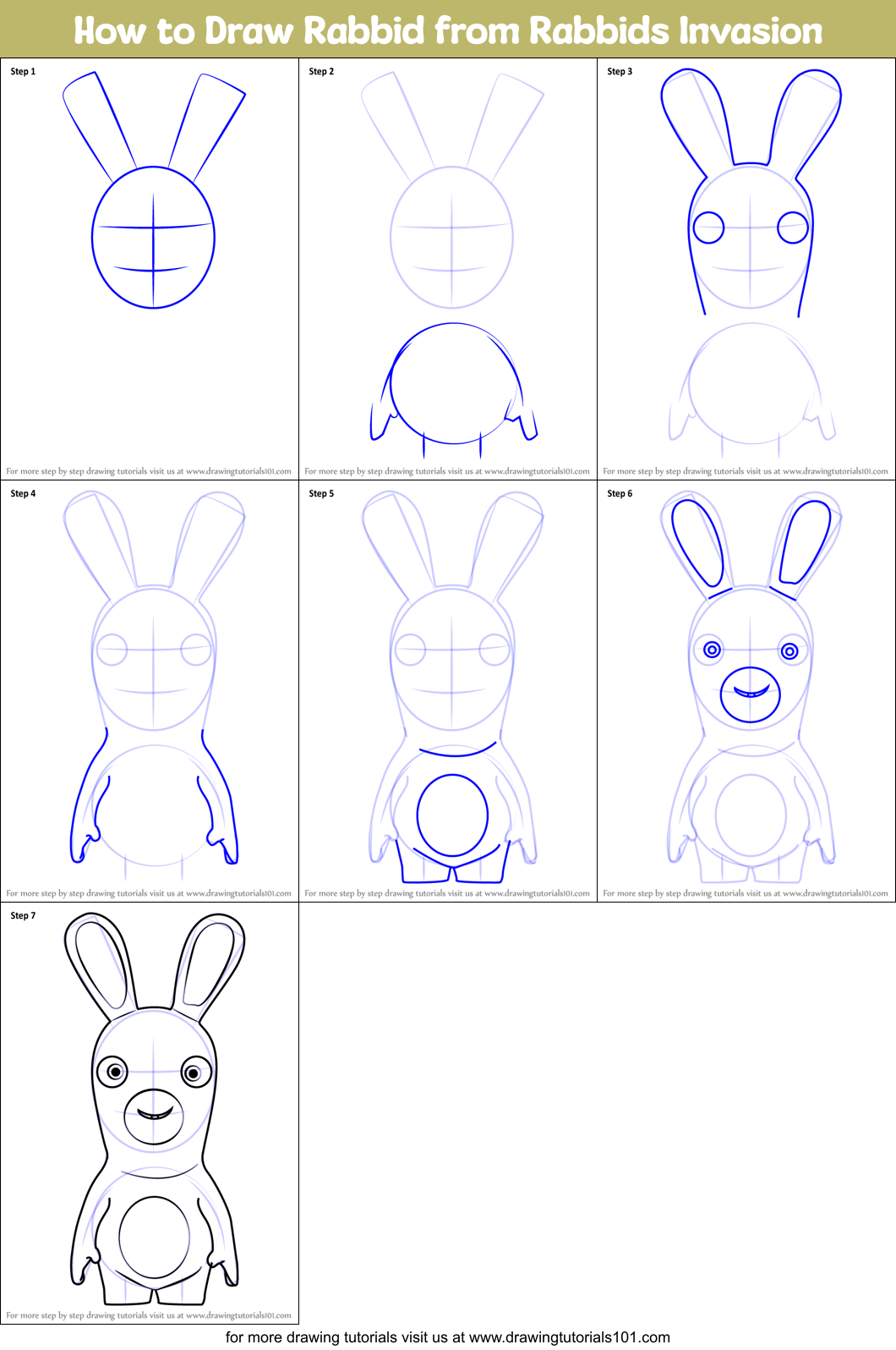 how to draw rabbids invasion
