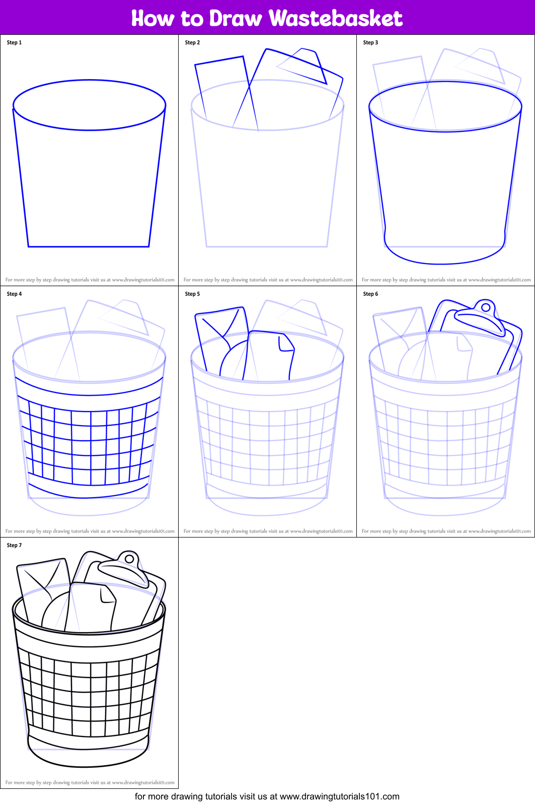 How to draw Laundry Basket 