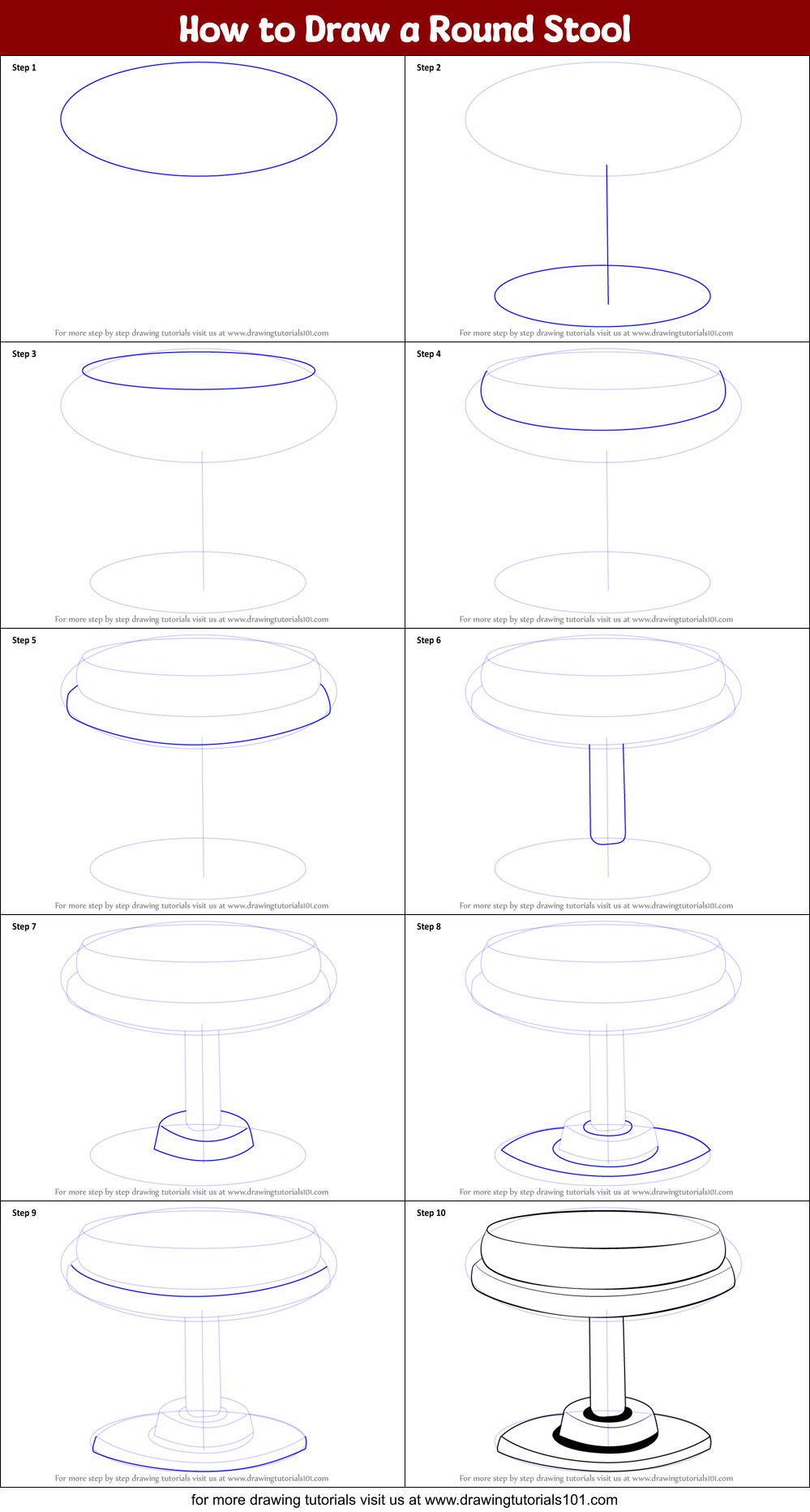 how to draw a round table