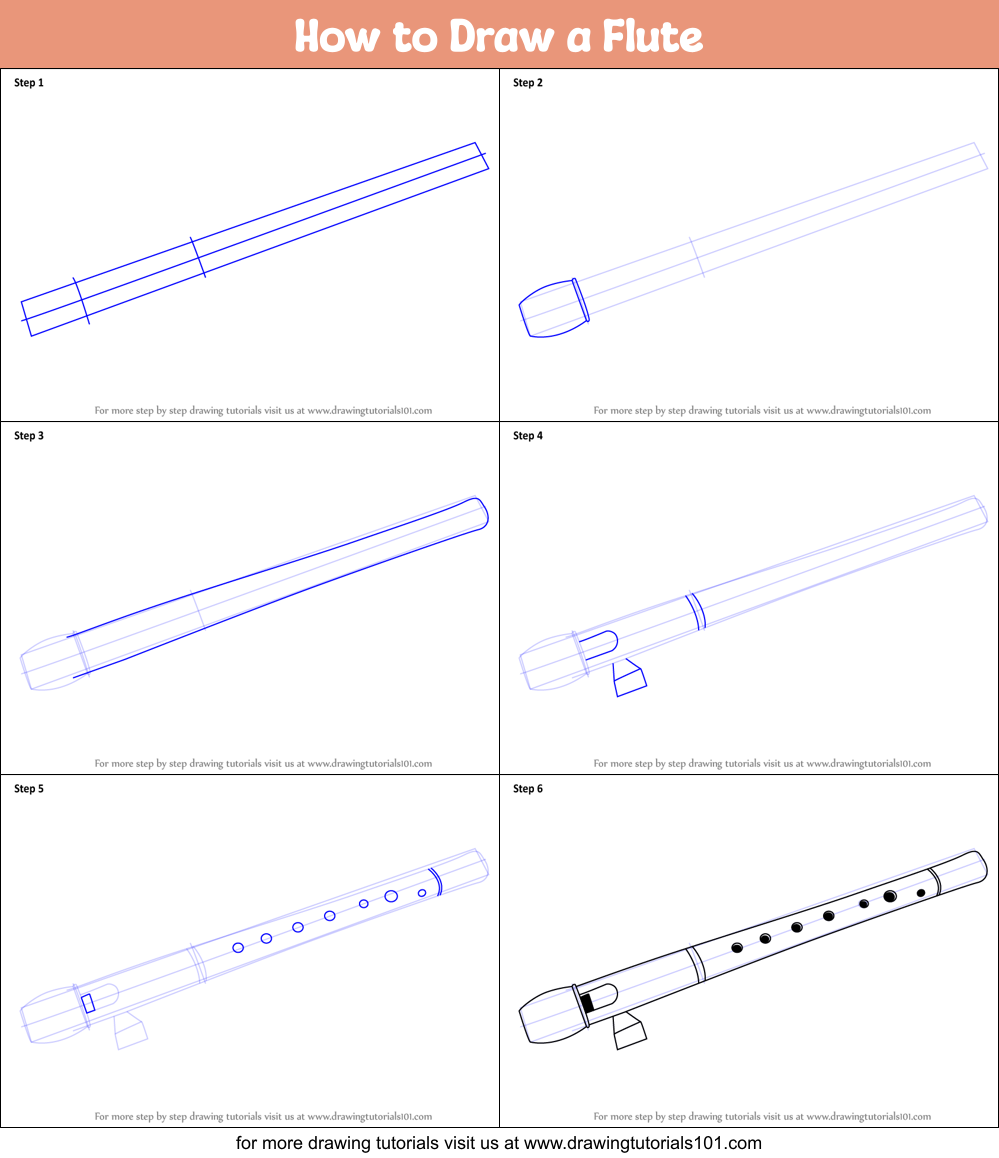 how to draw flute