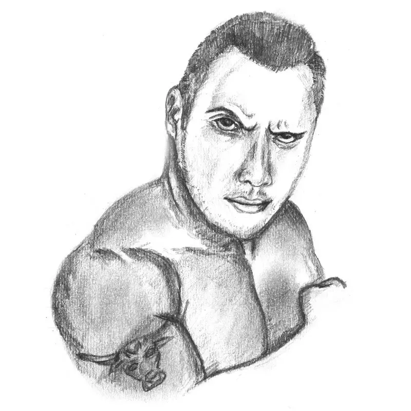 how to draw wwe the rock