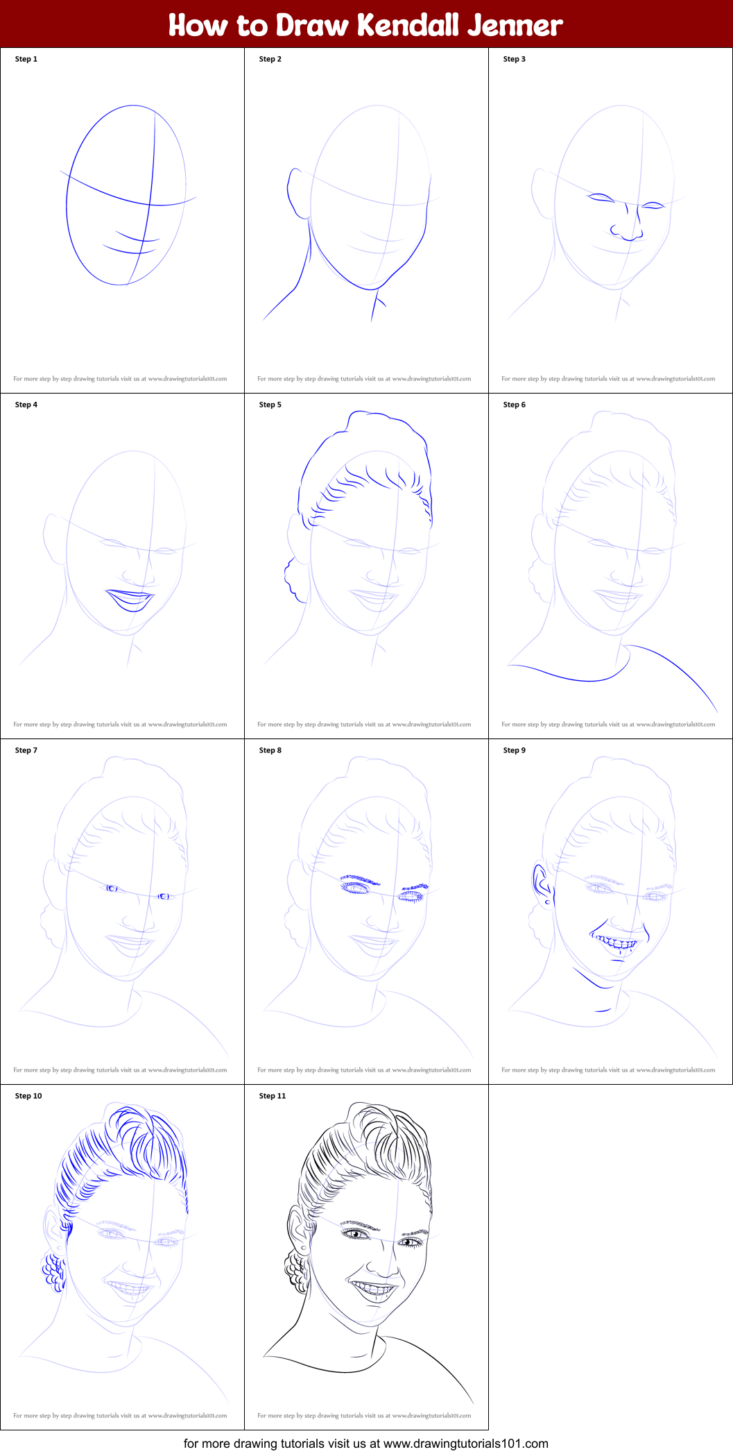 ArtStation  Sketchbook mode  Kendall Jenner  process drawing