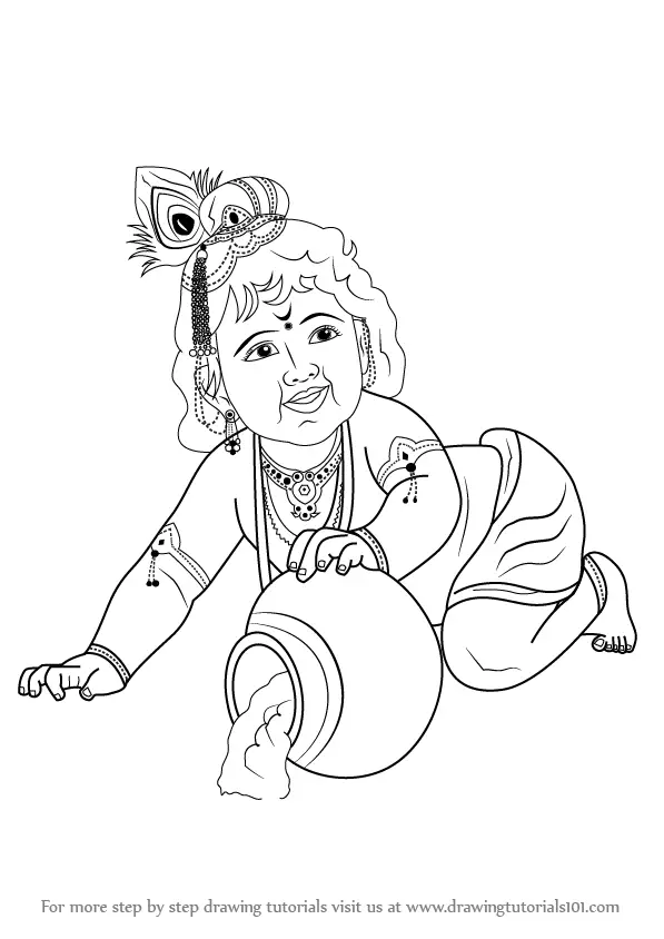Baby krishna paintings and sketches on Pinterest