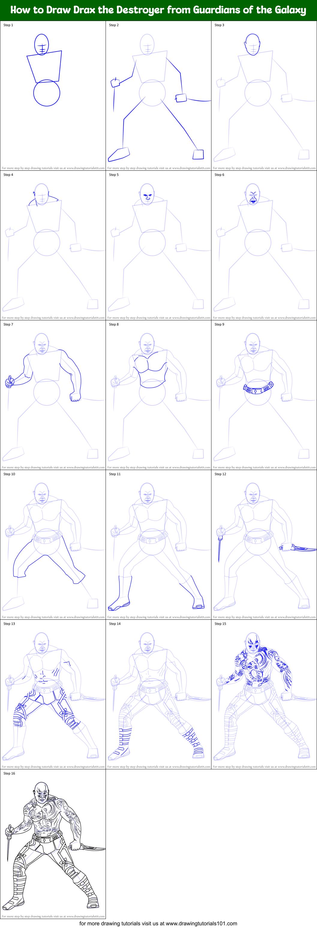 How To Draw Drax The Destroyer From Guardians Of The Galaxy Printable Step By Step Drawing Sheet Drawingtutorials101 Com - galaxy destroyer roblox