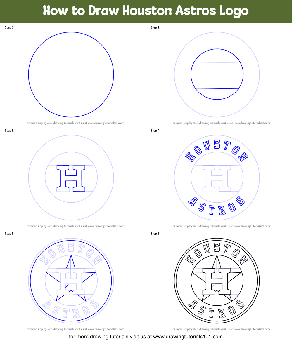 How To Draw Astros Step by Step 