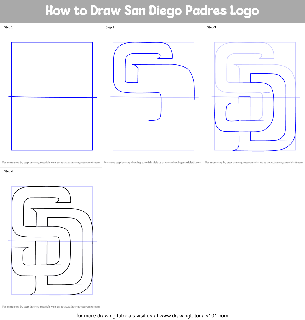 How to draw San Diego Padres Logo (MLB Team) 