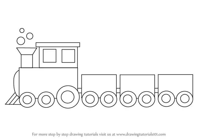 How to Draw an Easy Train  Easy Drawing Tutorial For Kids