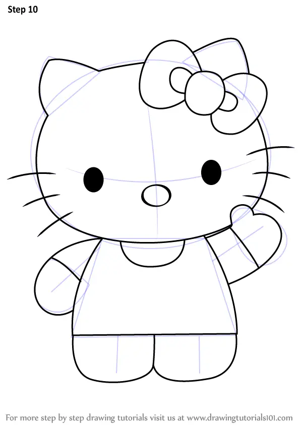 How to Draw Hello Kitty with Easy Step by Step Drawing Lesson - How to Draw  Step by Step Drawing Tutorials