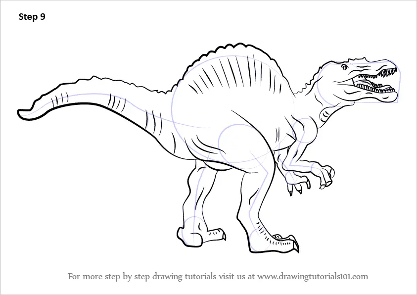How to draw a dinosaur SPINOSAURUS easy 