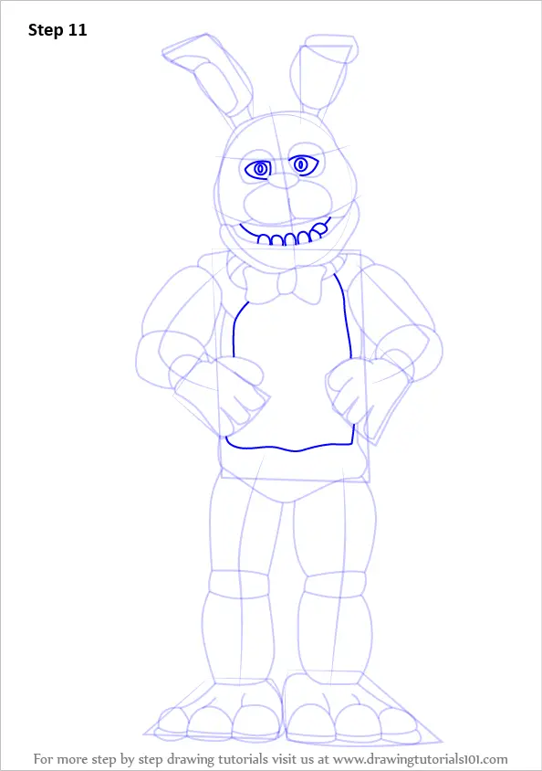 How to Draw Withered Bonnie  Five Nights at Freddy's 