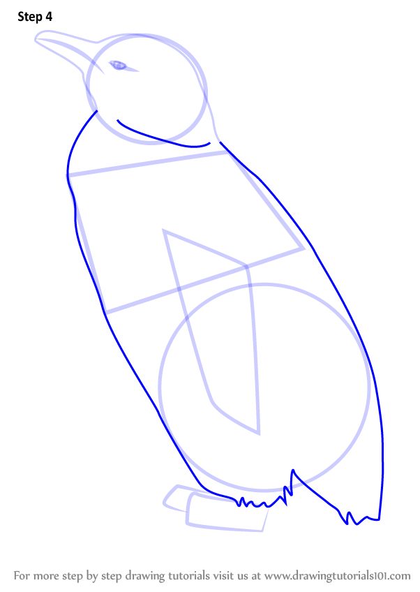 step by step how to draw a cute penguin