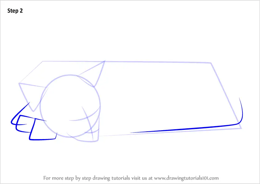 Learn How to Draw a Sleeping Cat (Cats) Step by Step : Drawing Tutorials