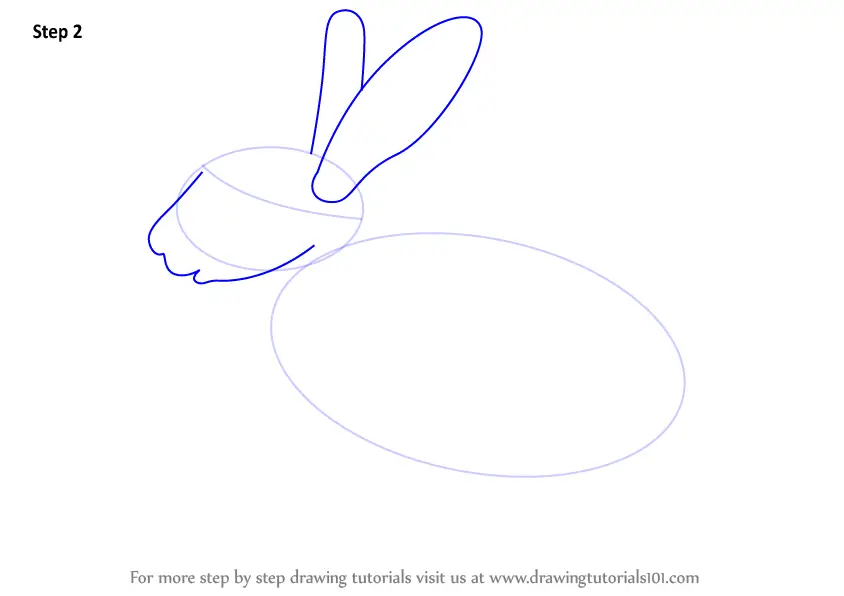 How to draw a rabbit step by step very easy  Art video  Steps Draw two  intersecting circles Add a big oblong shape on one side Draw a curved  line on