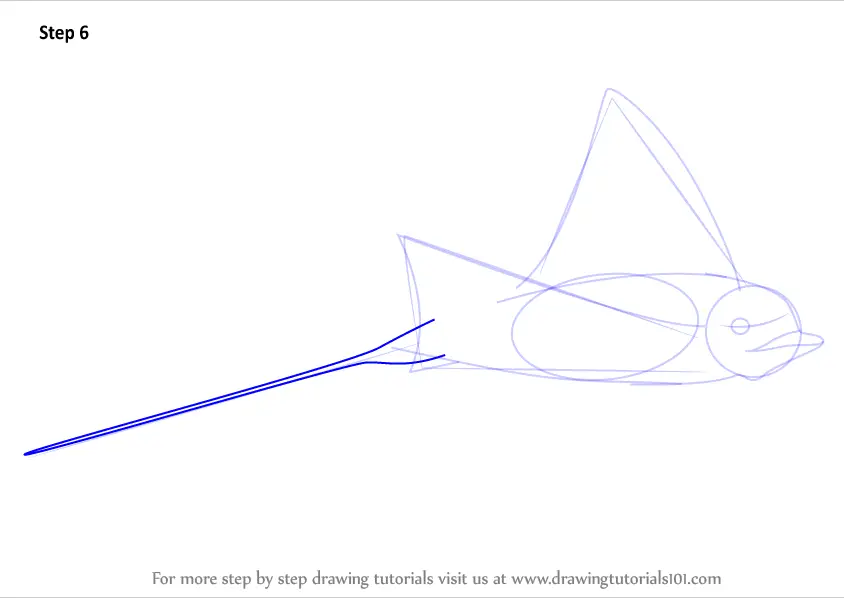 How to Draw a Spotted Eagle Ray (Fishes) Step by Step