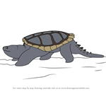 How to Draw Common Snapping Turtle