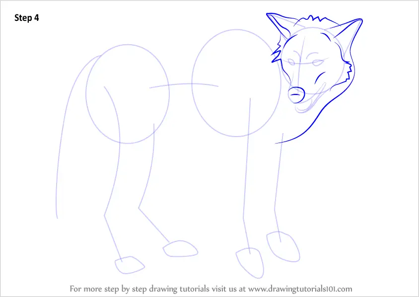 Learn How to Draw a Timber Wolf (Wild Animals) Step by Step : Drawing
