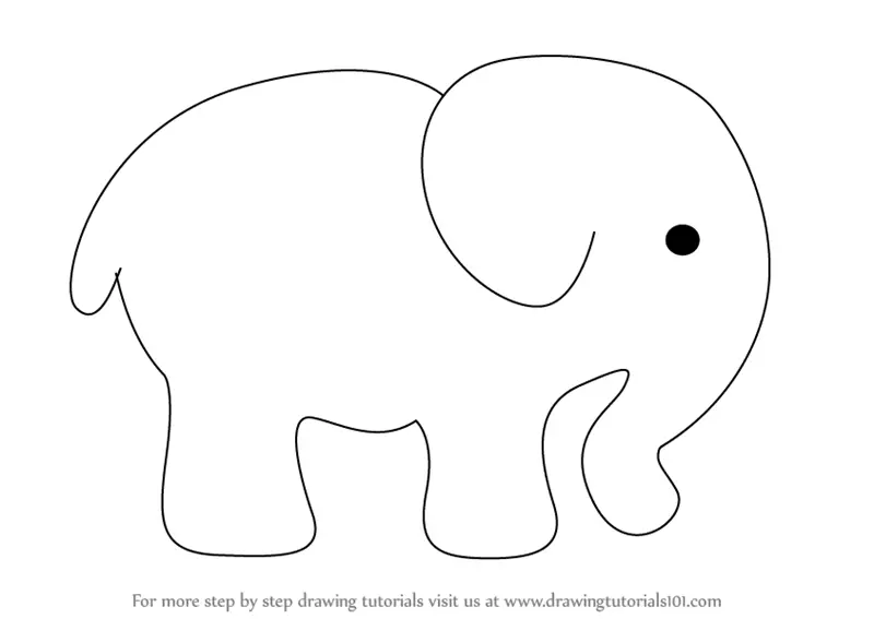 How To Draw An Elephant For Kids Zoo Animals Step By Step