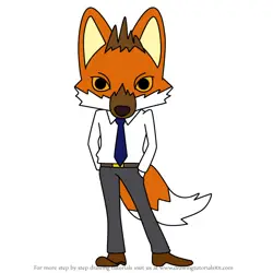 How to Draw Ookami from Aggretsuko
