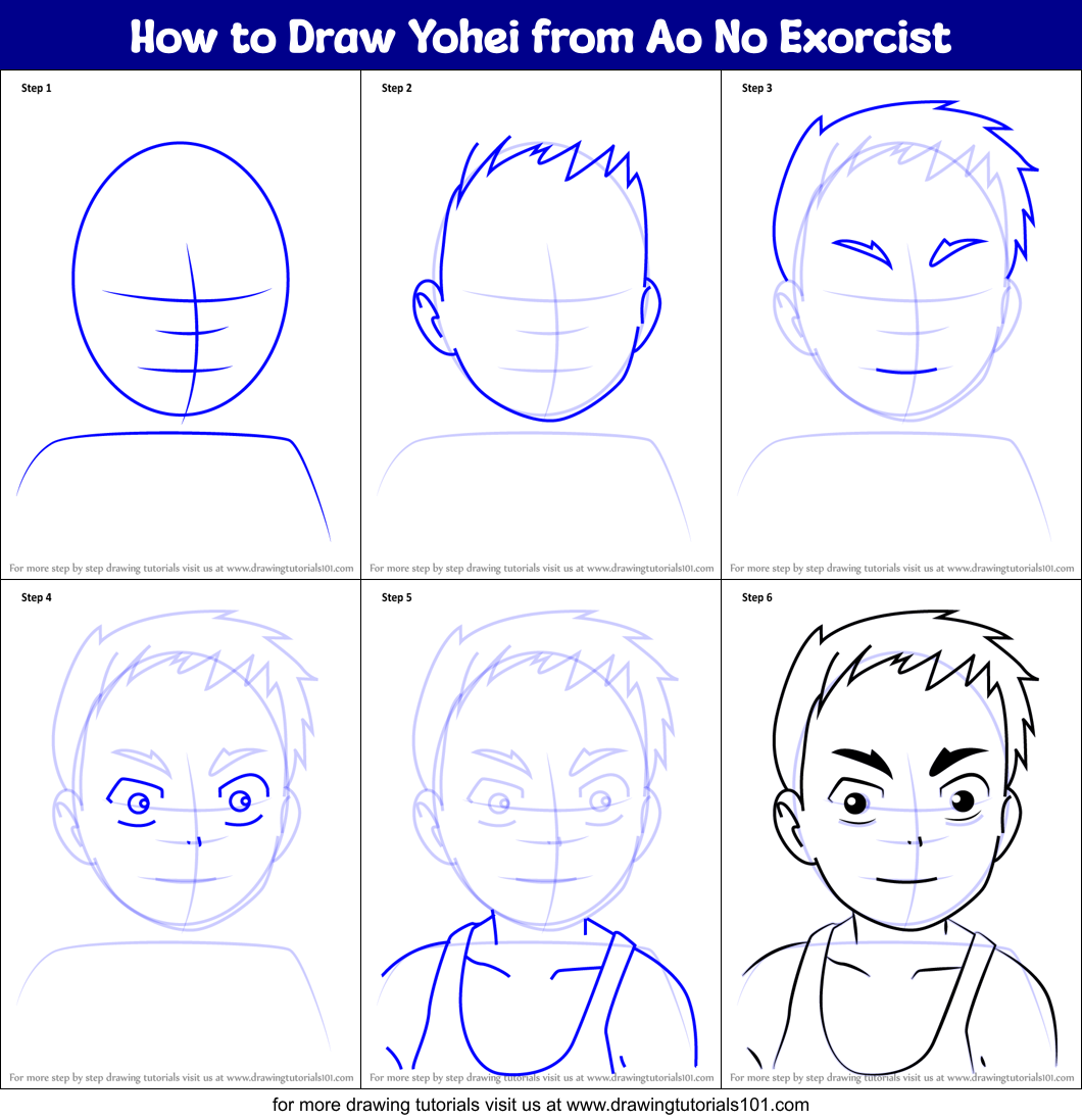 How to Draw Yohei from Ao No Exorcist printable step by step drawing ...