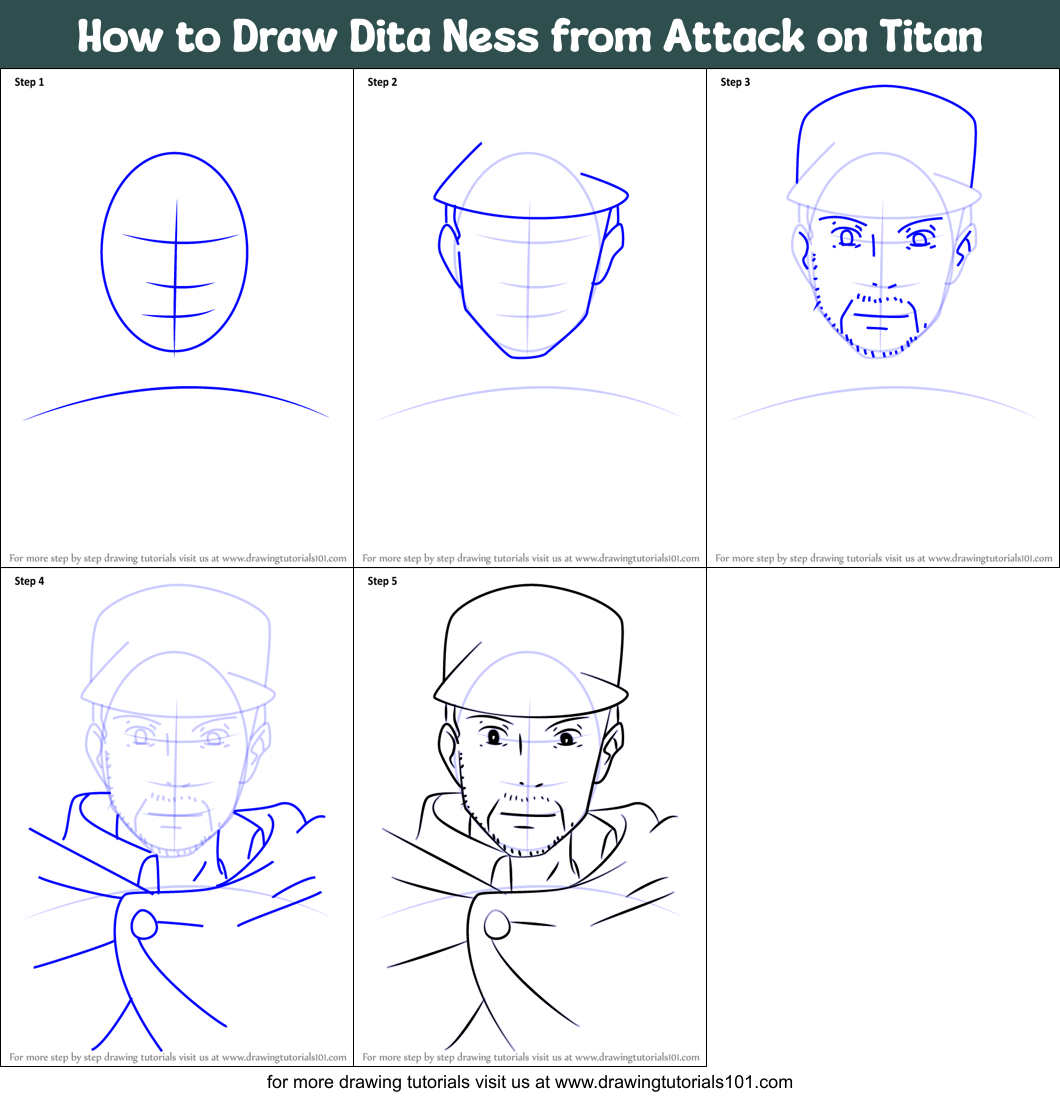 How To Draw Dita Ness From Attack On Titan (attack On Titan) Step By 