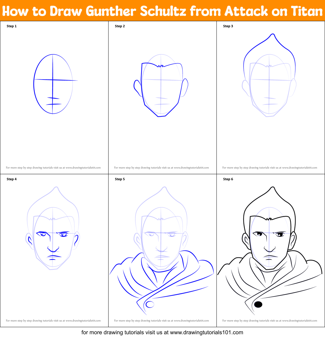 how to draw gunther schultz from attack on titan printable step by step drawing sheet drawingtutorials101 com how to draw gunther schultz from attack