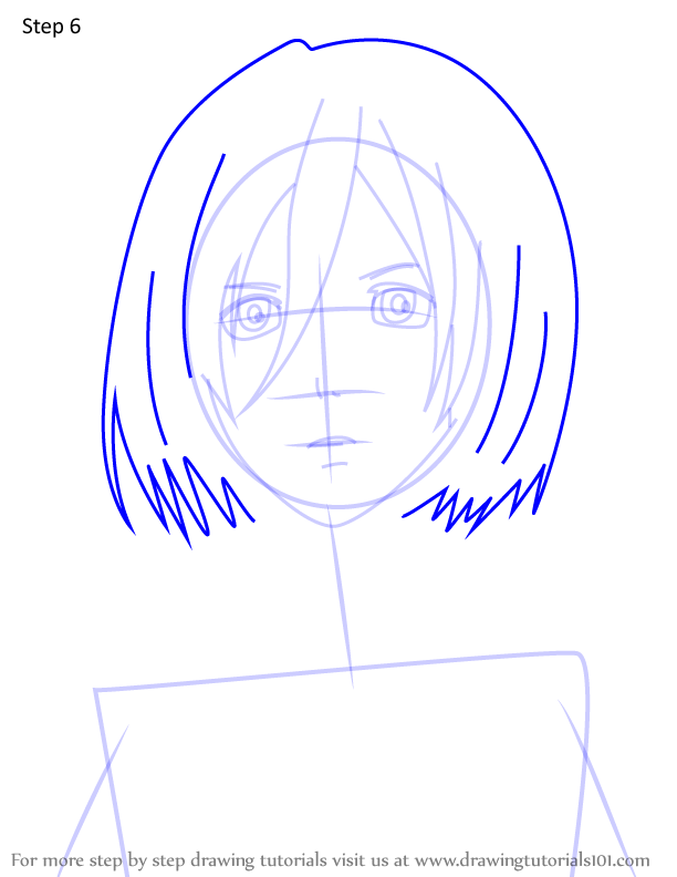 How to Draw Mikasa Ackerman Face from Attack on Titan (Attack on Titan ...