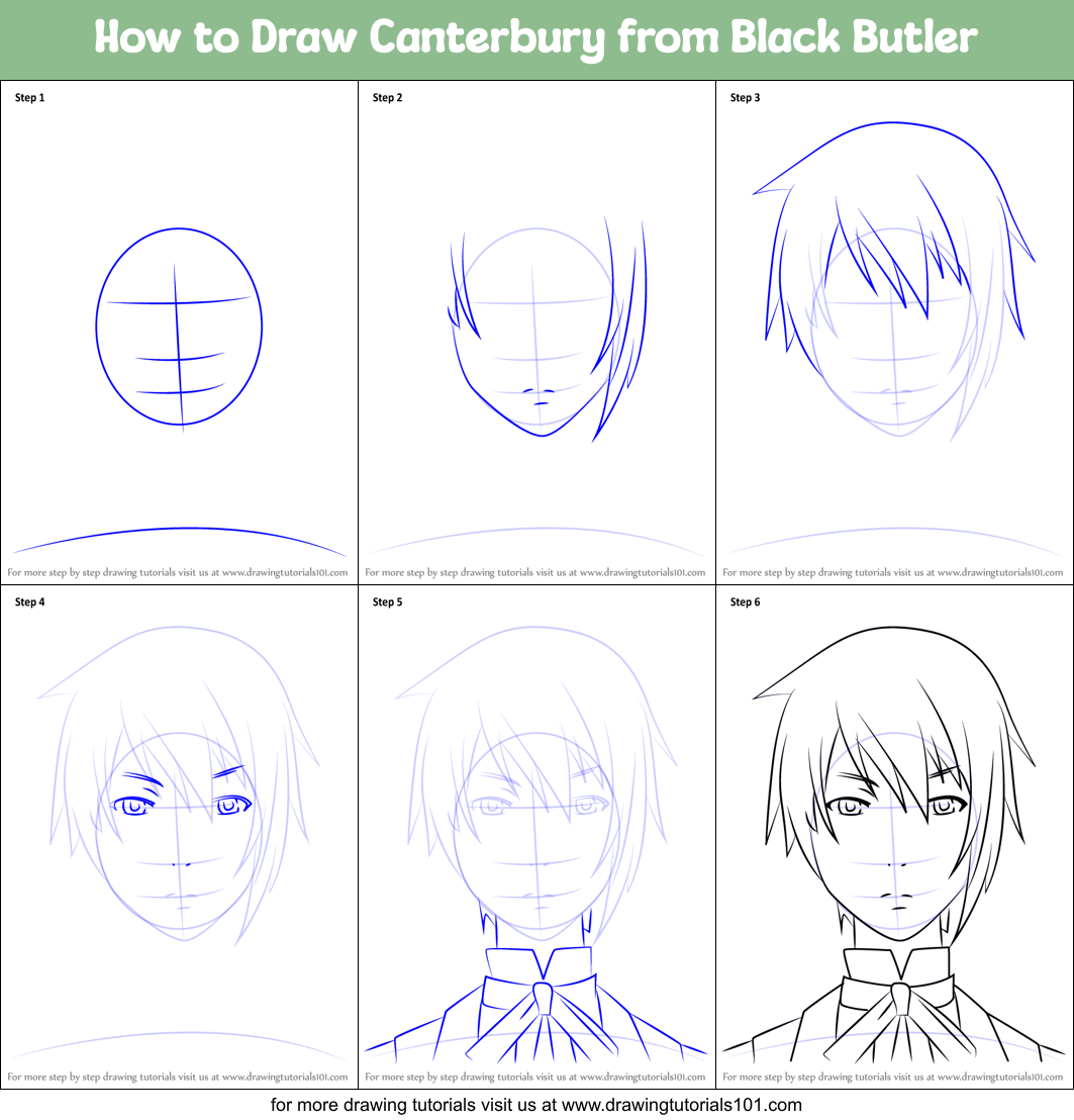 How to Draw Canterbury from Black Butler (Black Butler) Step by Step ...