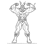 How to Draw All Might from Boku no Hero Academia