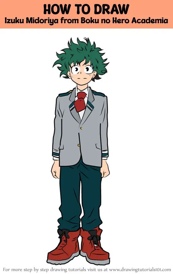 How To Draw Izuku Midoriya From Boku No Hero Academia (Boku No Hero ...