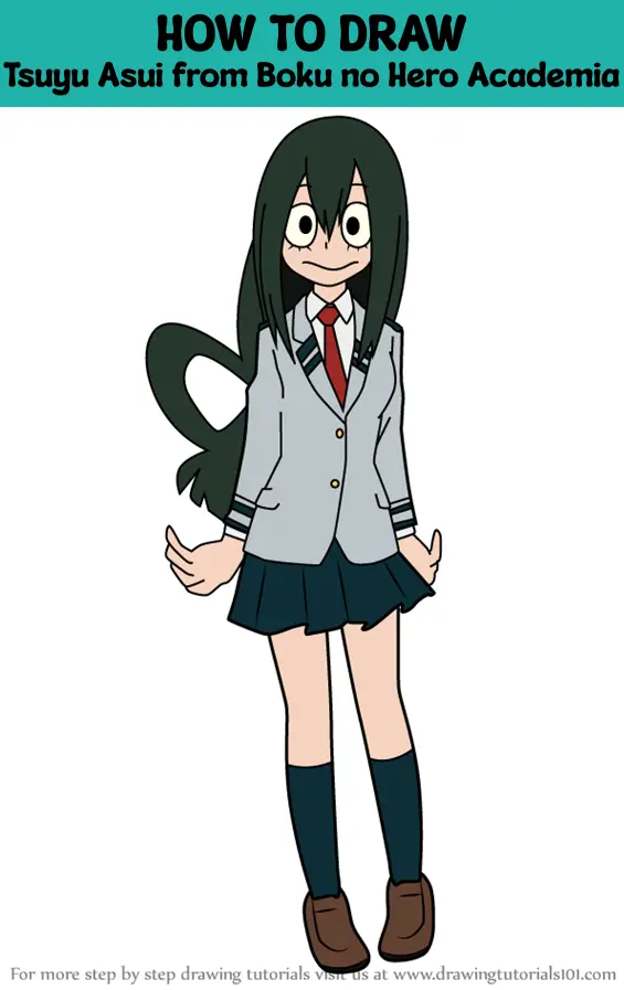 How to Draw Tsuyu Asui from Boku no Hero Academia (Boku no Hero ...