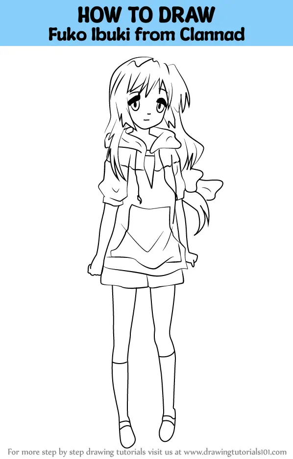 How to Draw Fuko Ibuki from Clannad (Clannad) Step by Step ...