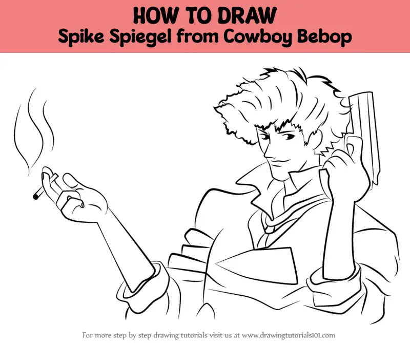 How To Draw Spike Spiegel From Cowboy Bebop Cowboy Bebop Step By Step Drawingtutorials Com