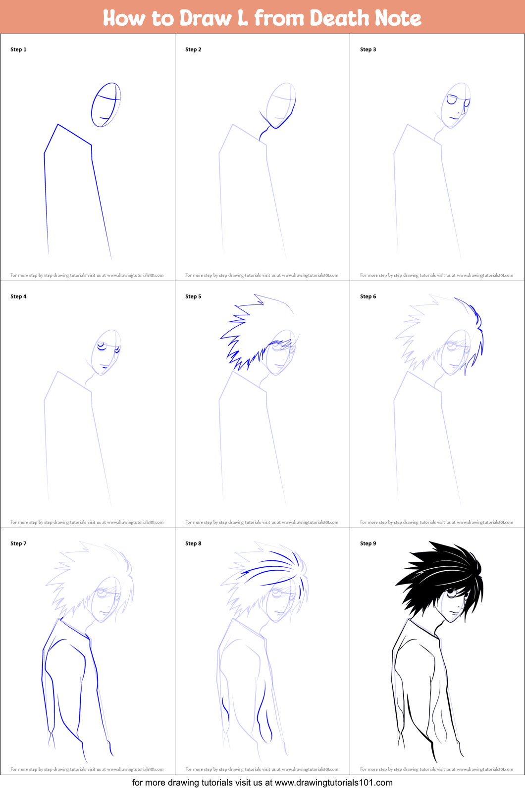 How to Draw Ryuk from Death Note - MANGA-JAM.com