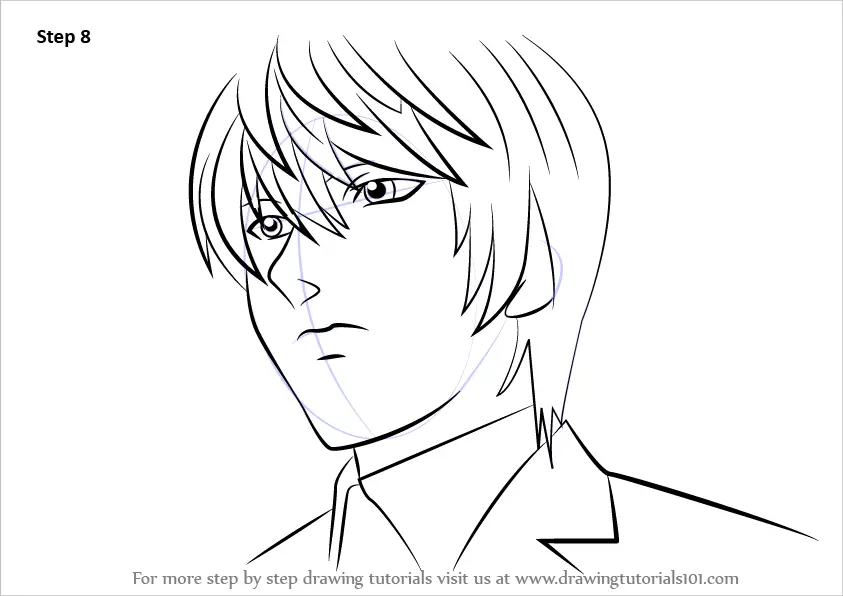 Learn How to Draw Light Yagami from Death Note (Death Note) Step by