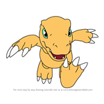How to Draw Agumon from Digimon