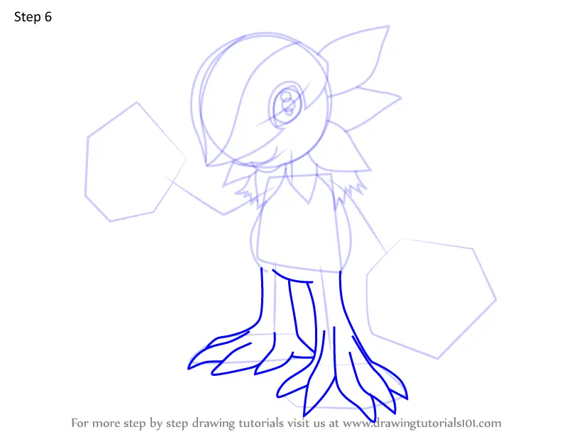 How To Draw Floramon From Digimon (digimon) Step By Step 